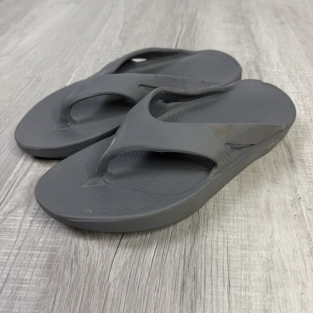 OOFOS OOriginal Thong Sandals Grey Womens 10 Men’s 8 EU 41 Beach Summer H